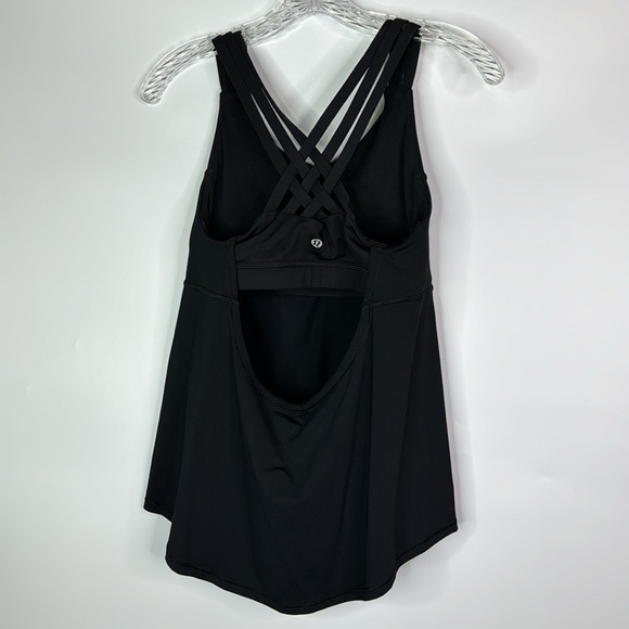 Lululemon Beat The Heat Black Built In Bra Work Out Tank Top Size 8 - Picture 4 of 7